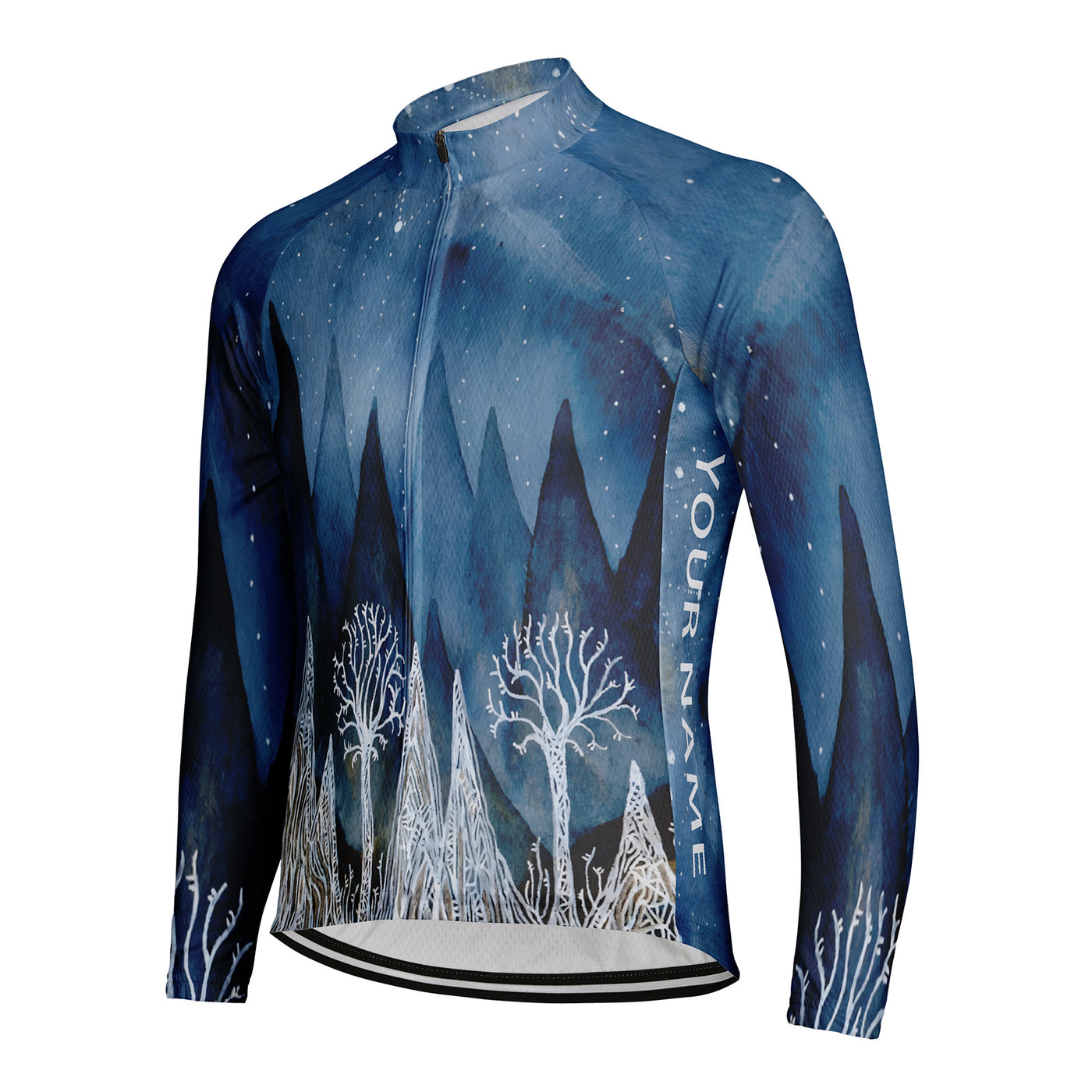 Customized Christmas Tree Men's Cycling Jersey Long Sleeve