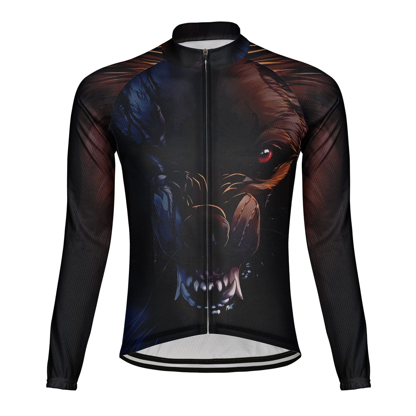 Customized Wolf Men's Cycling Jersey Long Sleeve