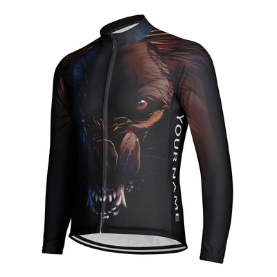 Customized Wolf Men's Cycling Jersey Long Sleeve