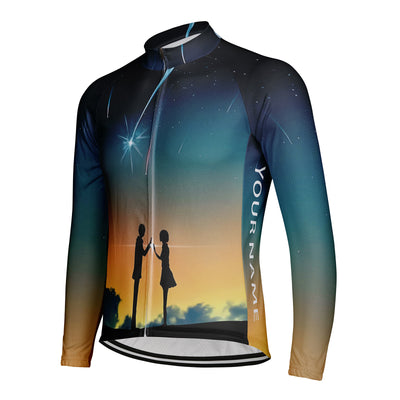 Customized Meteor Men's Winter Thermal Fleece Cycling Jersey Long Sleeve