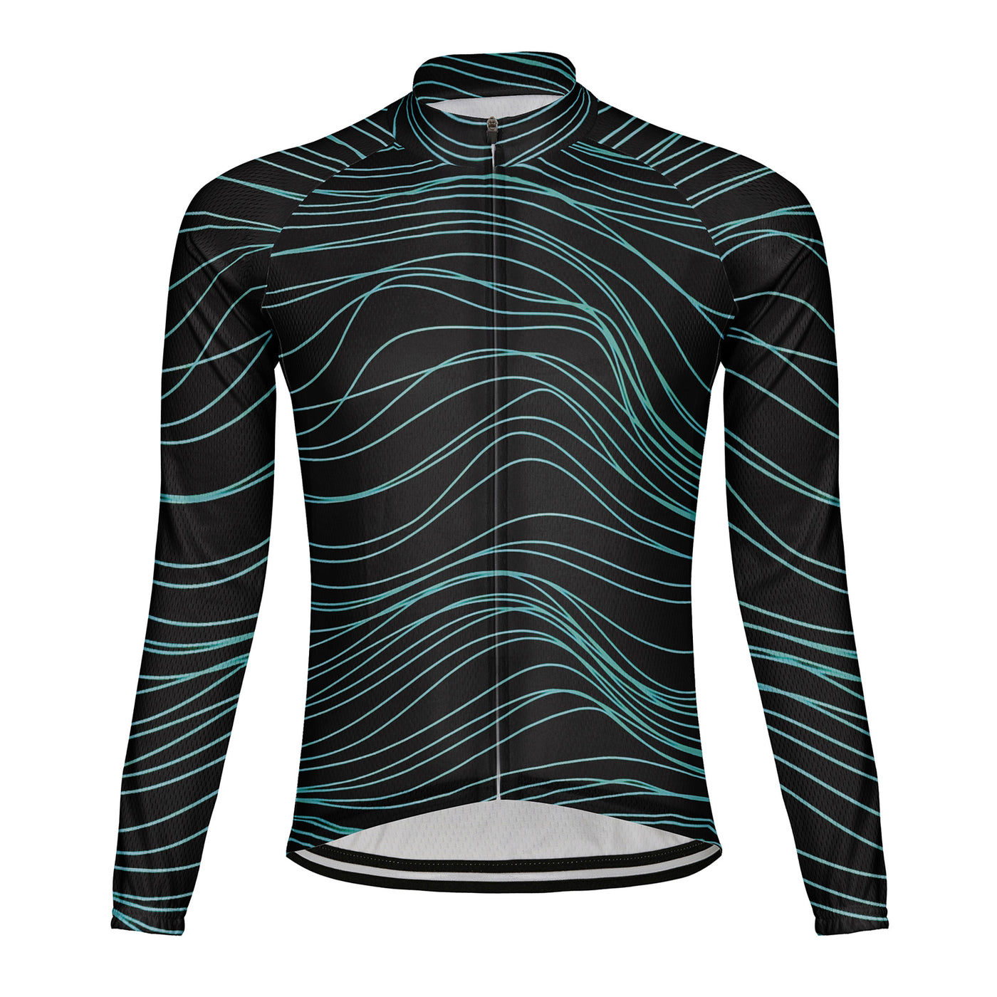 Customized Abstract Wave Men's Cycling Jersey Long Sleeve