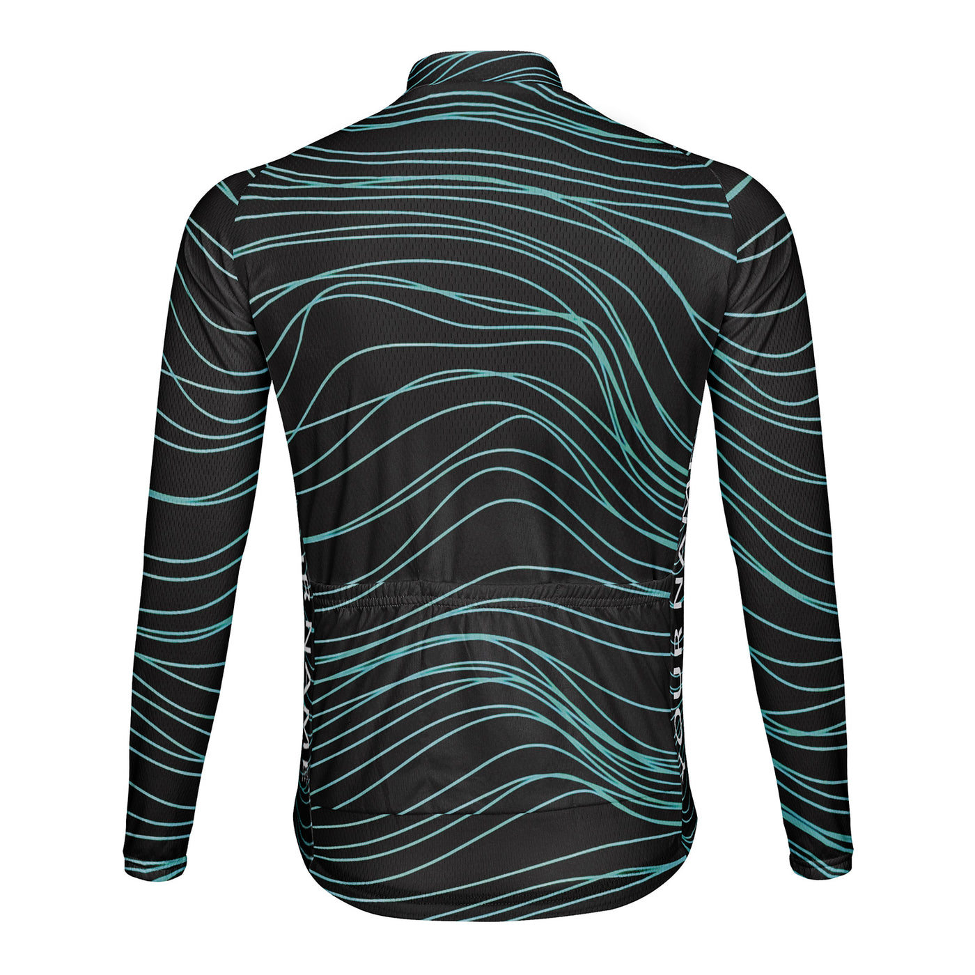Customized Abstract Wave Men's Cycling Jersey Long Sleeve