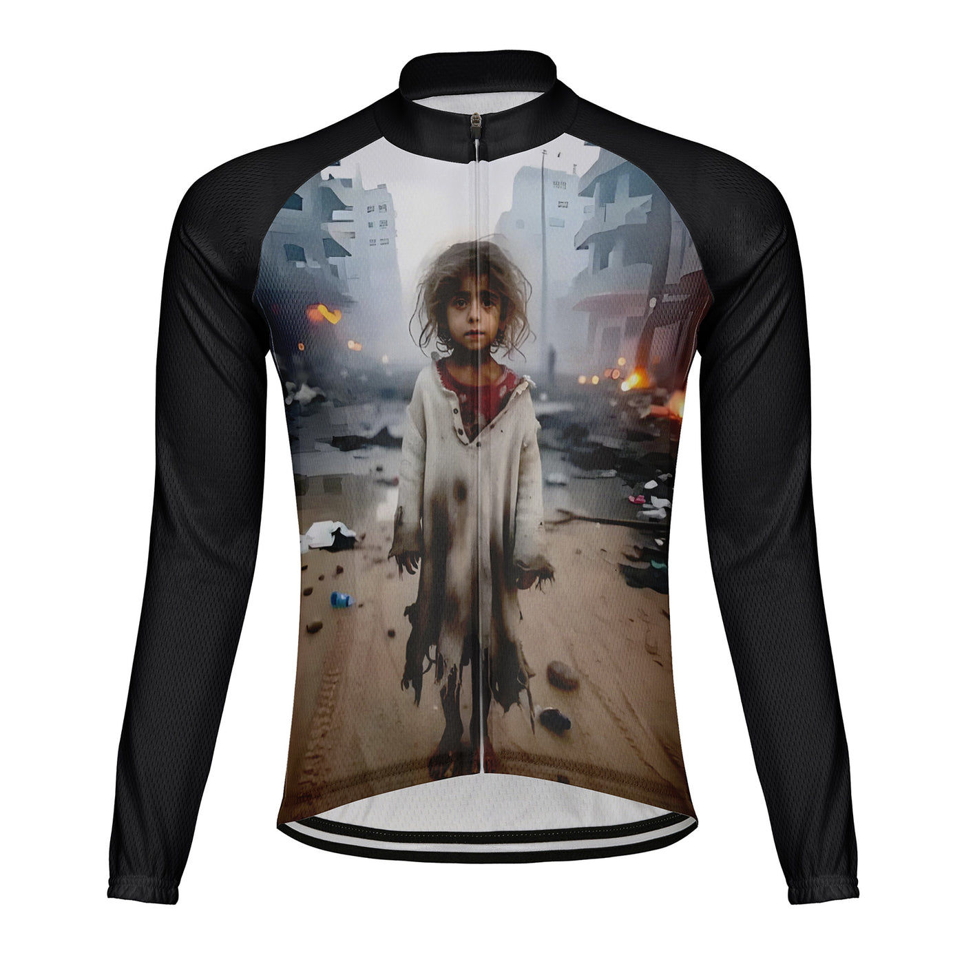 Customized Gaza Child Refugees Men's Cycling Jersey Long Sleeve