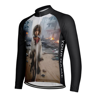 Customized Gaza Child Refugees Men's Cycling Jersey Long Sleeve