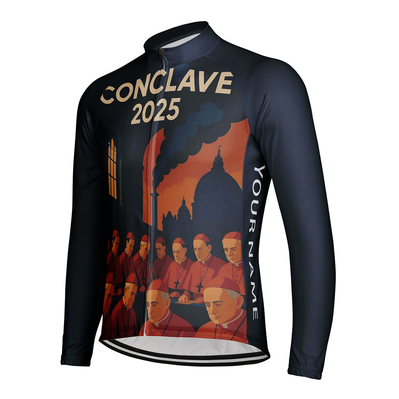 Customized Conclave Men's Winter Thermal Fleece Cycling Jersey Long Sleeve
