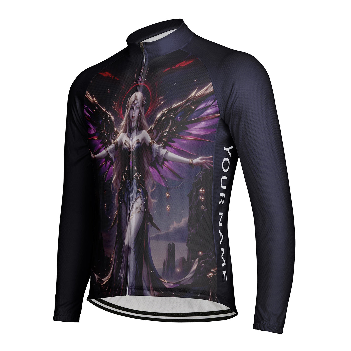 Customized Dark Devil Angel Men's Cycling Jersey Long Sleeve