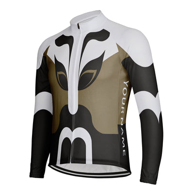 Customized Beijing Opera Face Men's Cycling Jersey Long Sleeve