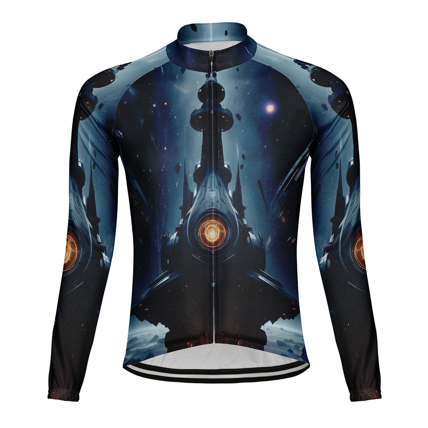 Customized Spaceship Men's Cycling Jersey Long Sleeve