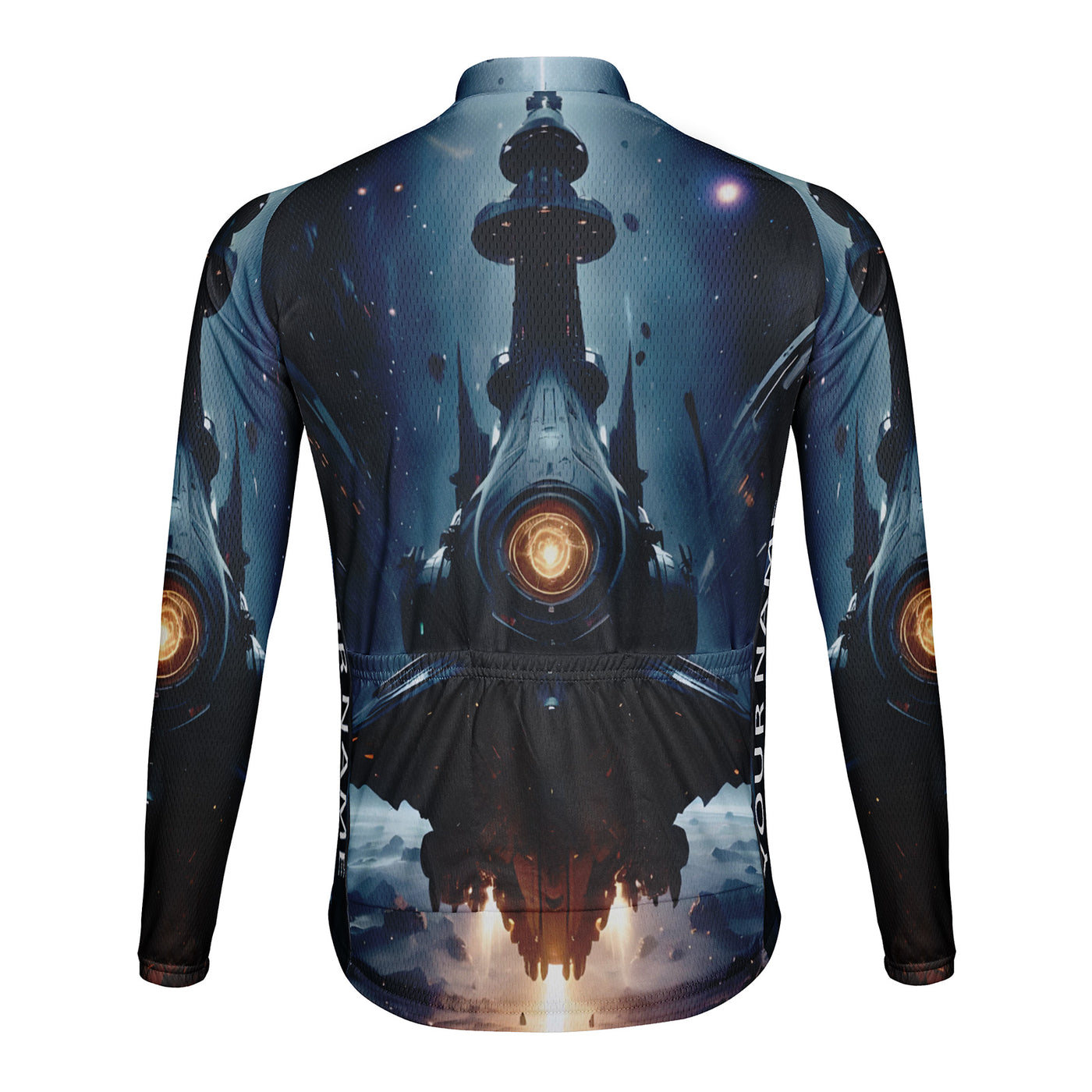 Customized Spaceship Men's Cycling Jersey Long Sleeve