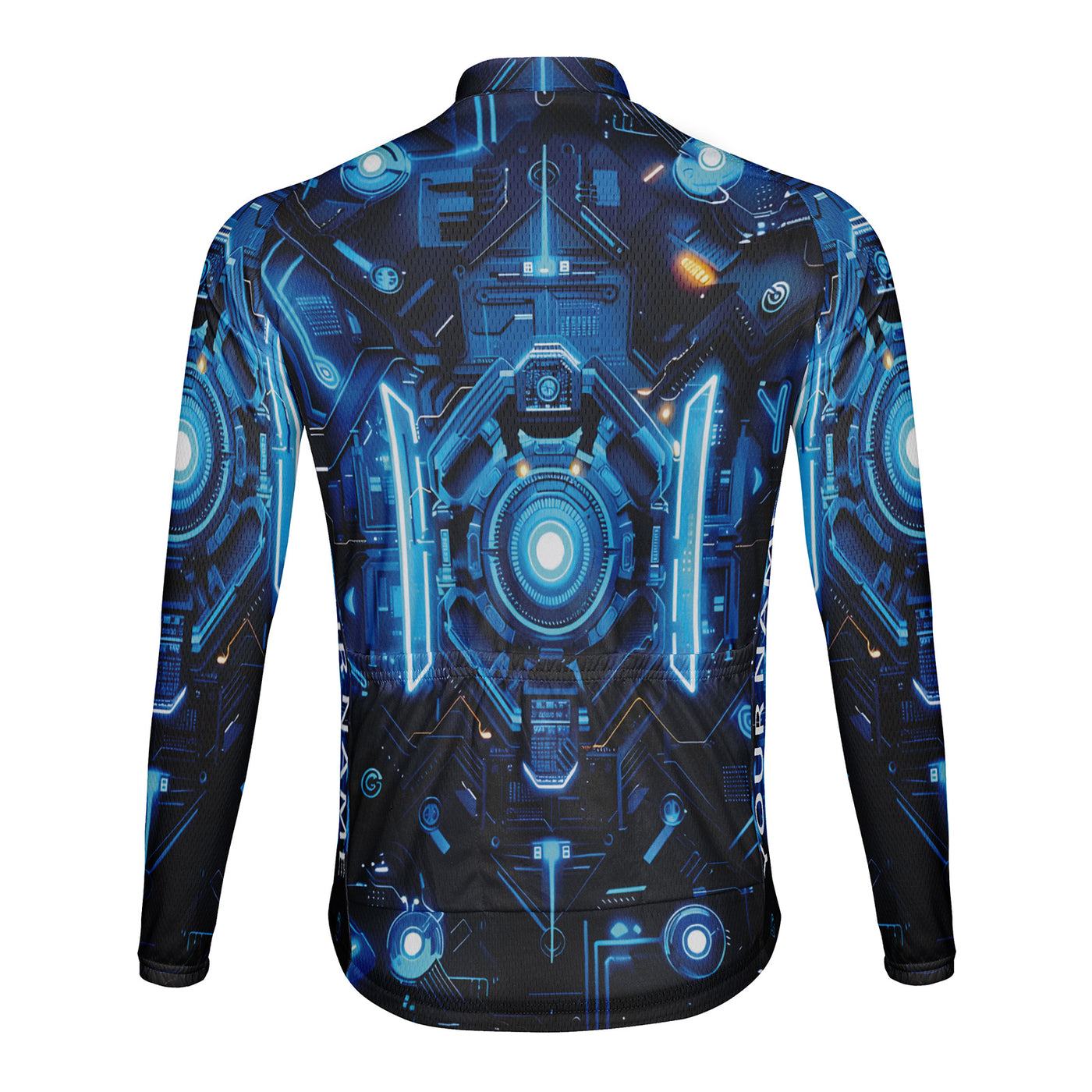 Customized Chip Diagram Men's Winter Thermal Fleece Cycling Jersey Long Sleeve