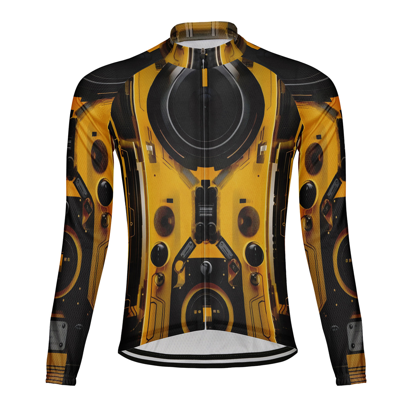 Customized Mecha Men's Winter Thermal Fleece Cycling Jersey Long Sleeve