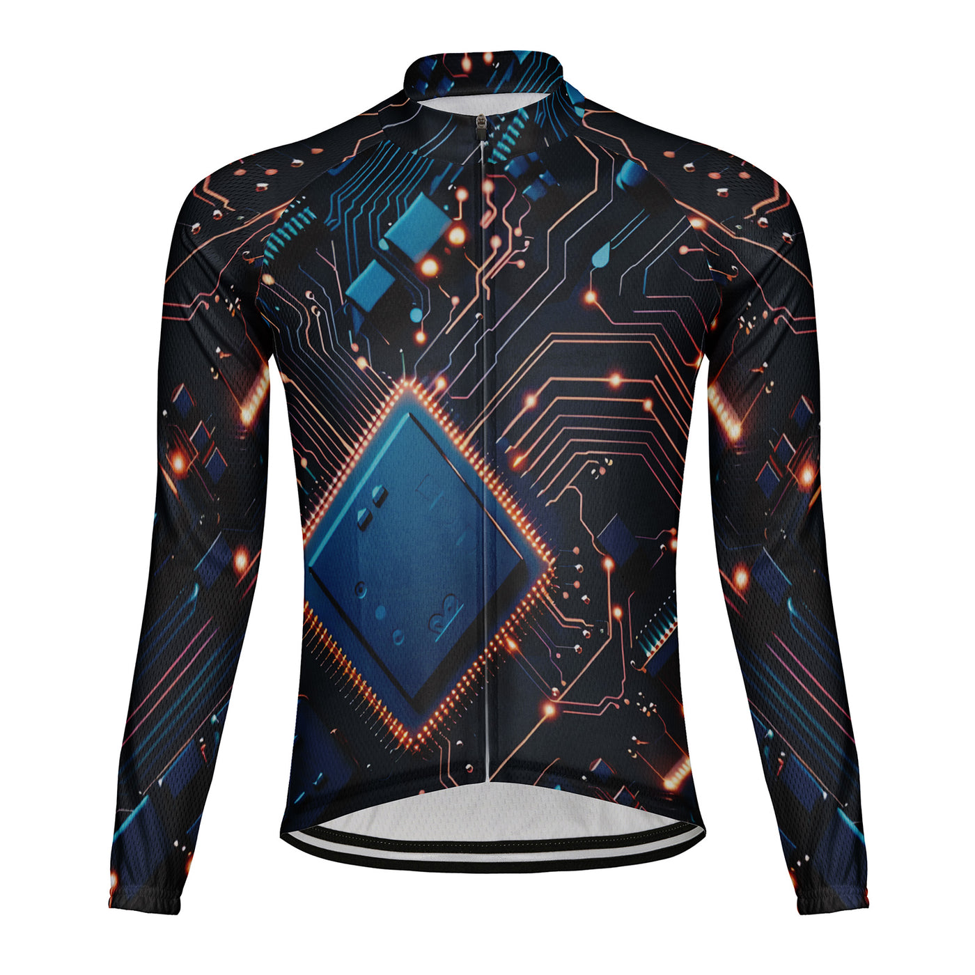 Customized Circuit Board Men's Cycling Jersey Long Sleeve