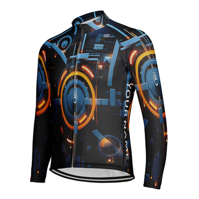 Customized Machine Diagram Men's Cycling Jersey Long Sleeve