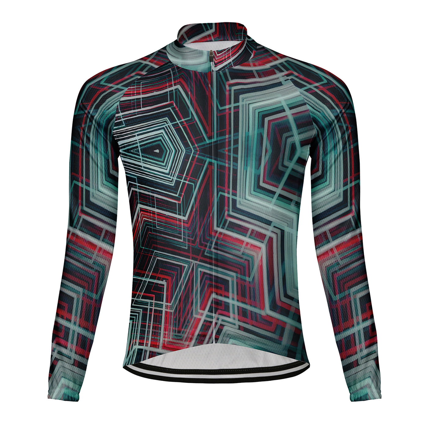 Customized Cool Technology Themed Image Men's Cycling Jersey Long Sleeve