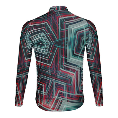 Customized Cool Technology Themed Image Men's Cycling Jersey Long Sleeve