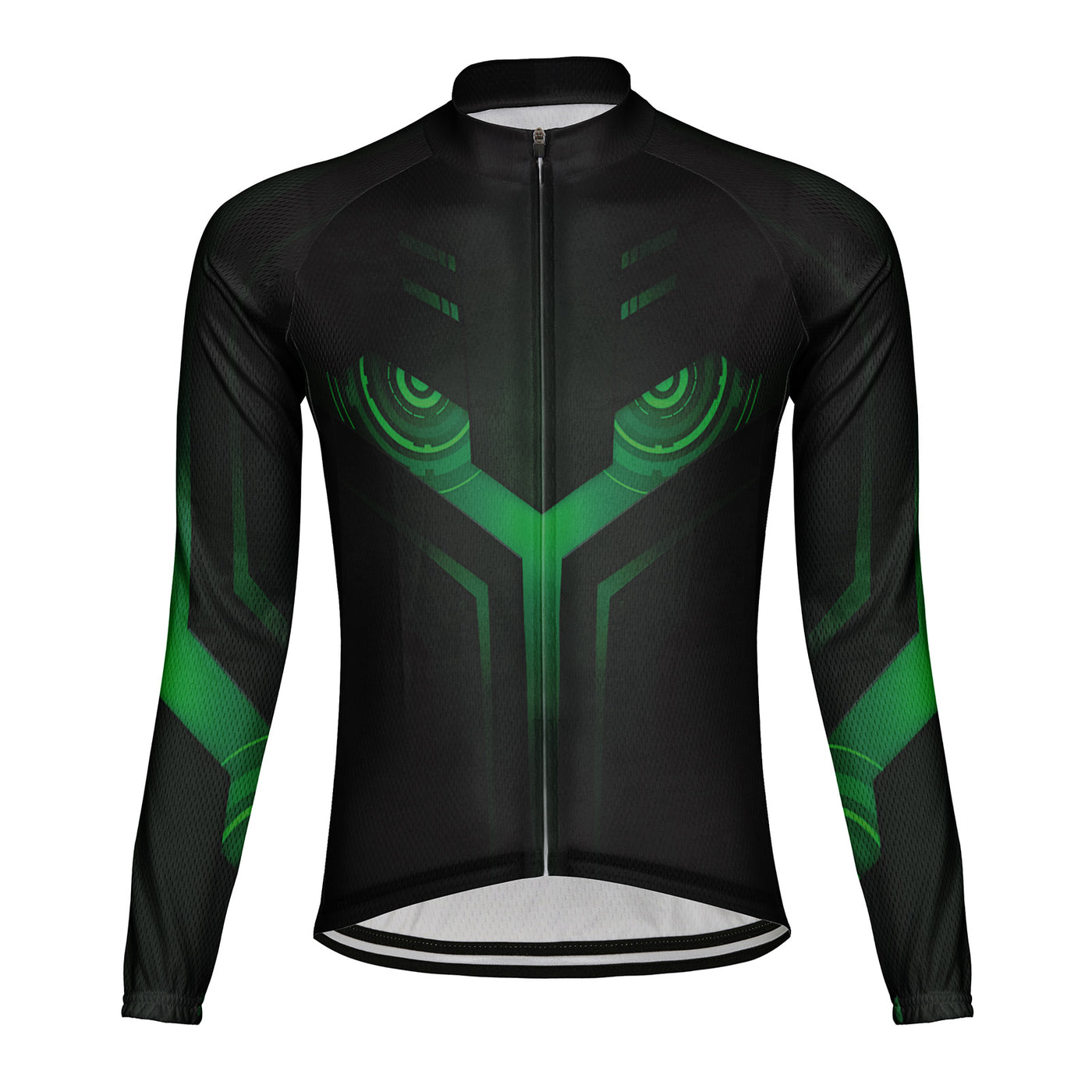 Customized Machine face Men's Winter Thermal Fleece Cycling Jersey Long Sleeve