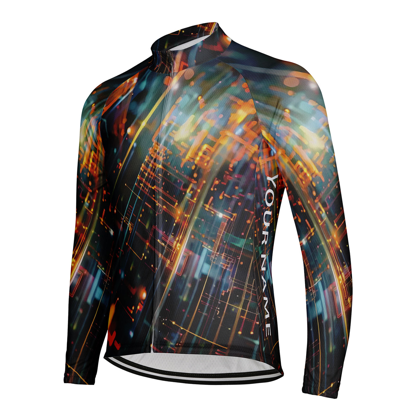 Customized Current Graph Men's Cycling Jersey Long Sleeve