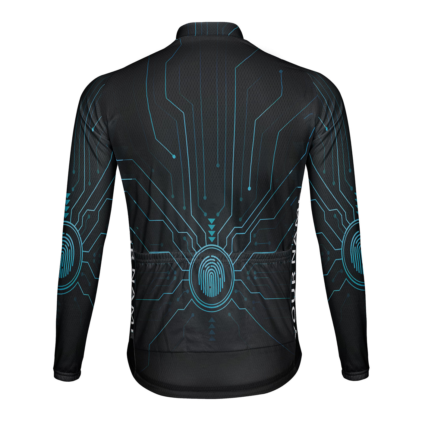 Customized Fingerprint Electrogram Men's Cycling Jersey Long Sleeve
