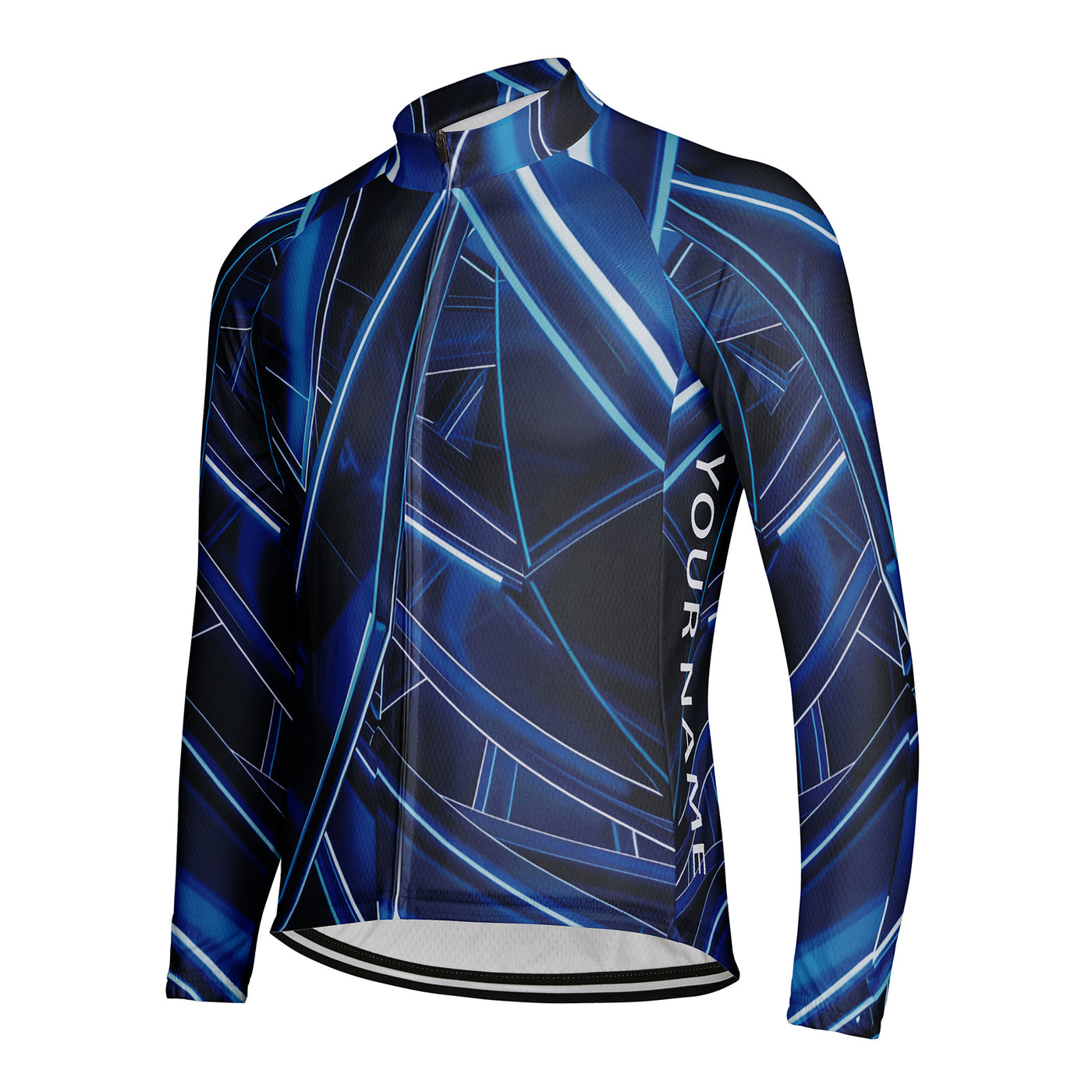 Customized Laser Image Men's Winter Thermal Fleece Cycling Jersey Long Sleeve