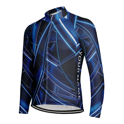Customized Laser Image Men's Winter Thermal Fleece Cycling Jersey Long Sleeve