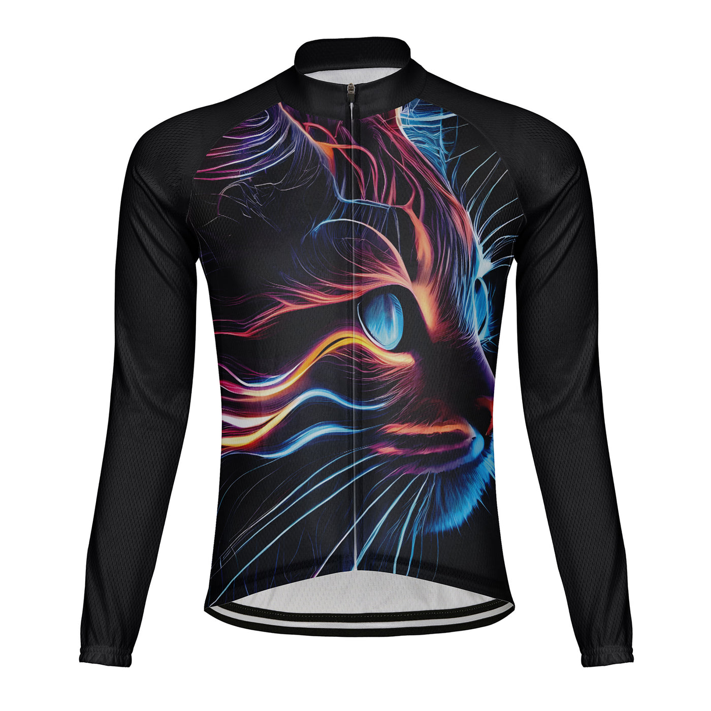 Customized Cat Men's Winter Thermal Fleece Cycling Jersey Long Sleeve