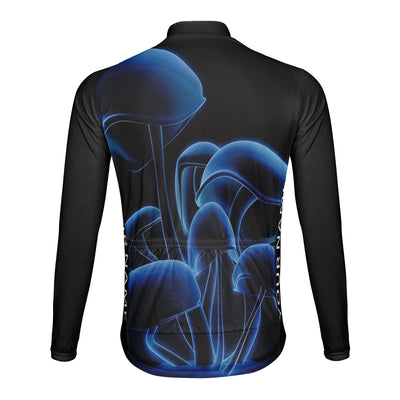 Customized Mushroom Men's Winter Thermal Fleece Cycling Jersey Long Sleeve