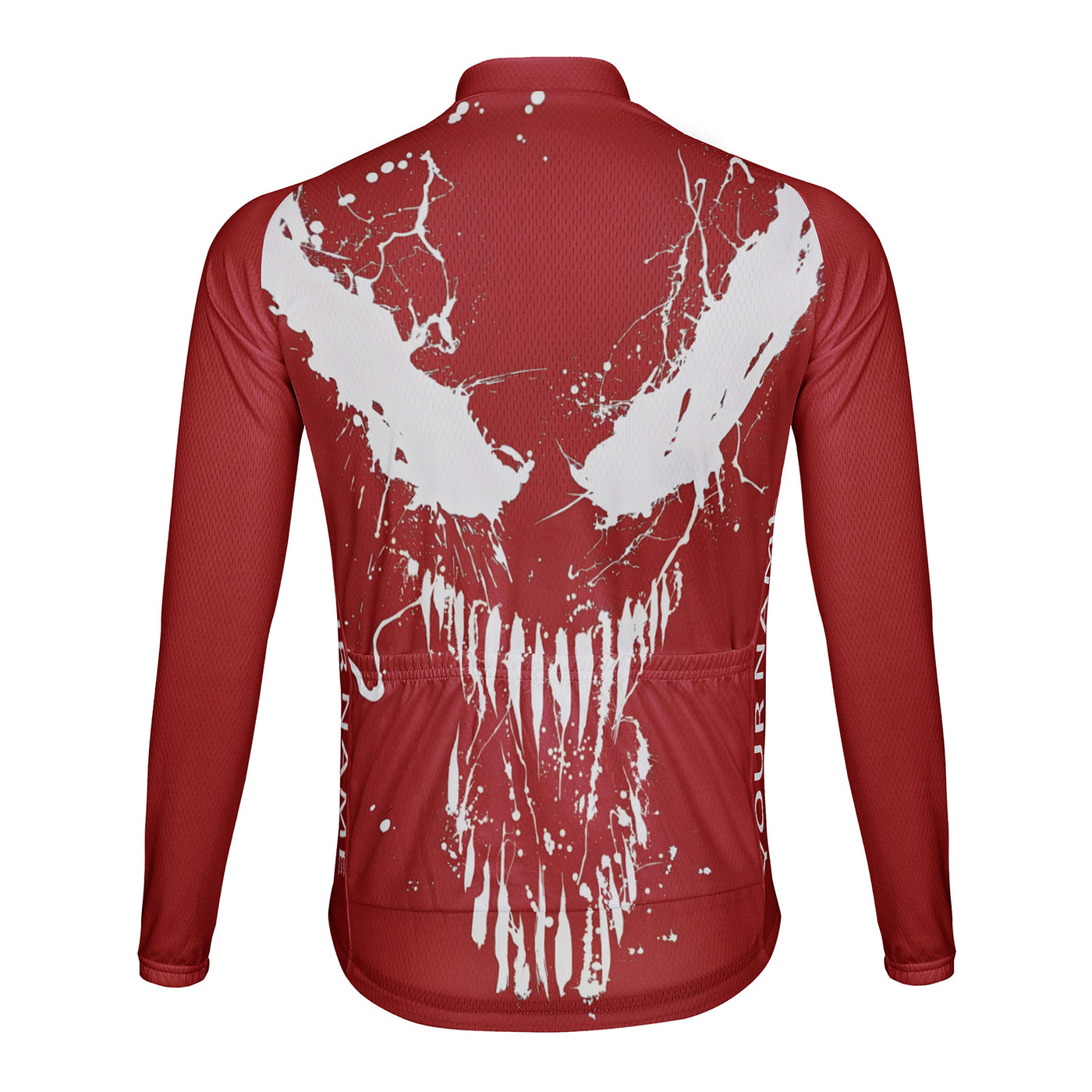 Customized Skeleton Men's Winter Thermal Fleece Cycling Jersey Long Sleeve