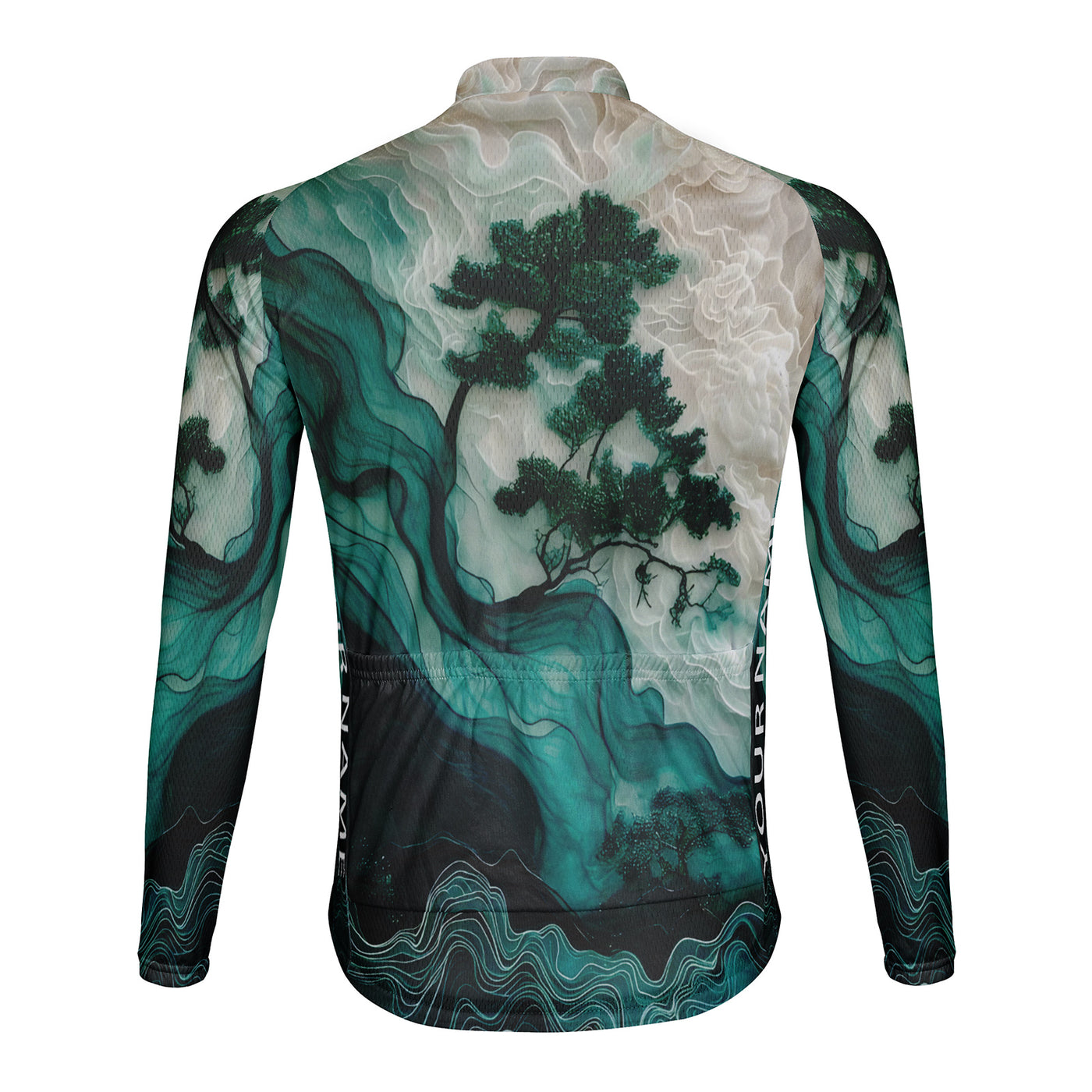 Customized Pine Tree Men's Cycling Jersey Long Sleeve
