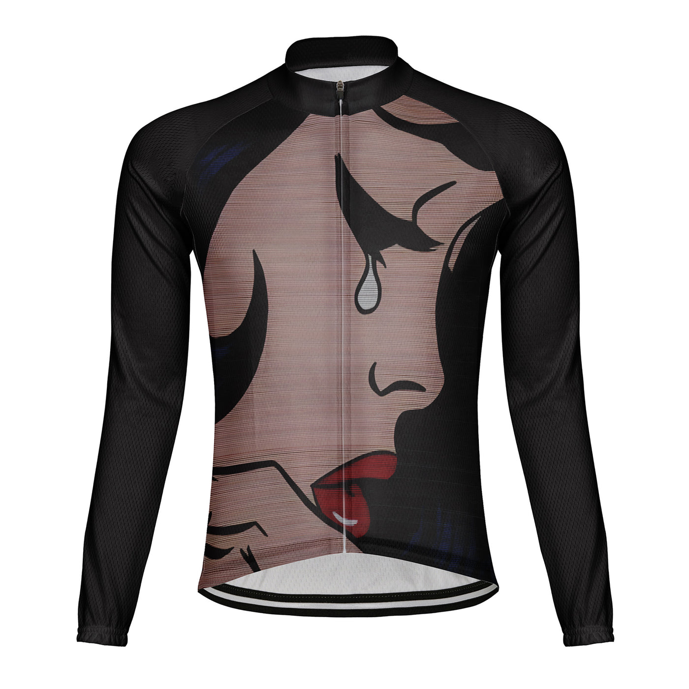 Customized Beautiful Women Shed Tears Men's Cycling Jersey Long Sleeve