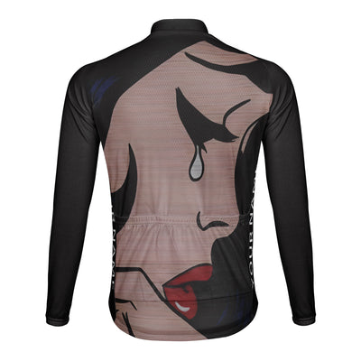 Customized Beautiful Women Shed Tears Men's Cycling Jersey Long Sleeve