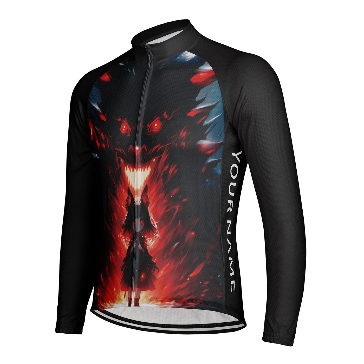 Customized Fantasy Creatures Men's Winter Thermal Fleece Cycling Jersey Long Sleeve