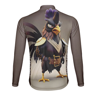 Customized Chicken Men's Winter Thermal Fleece Cycling Jersey Long Sleeve