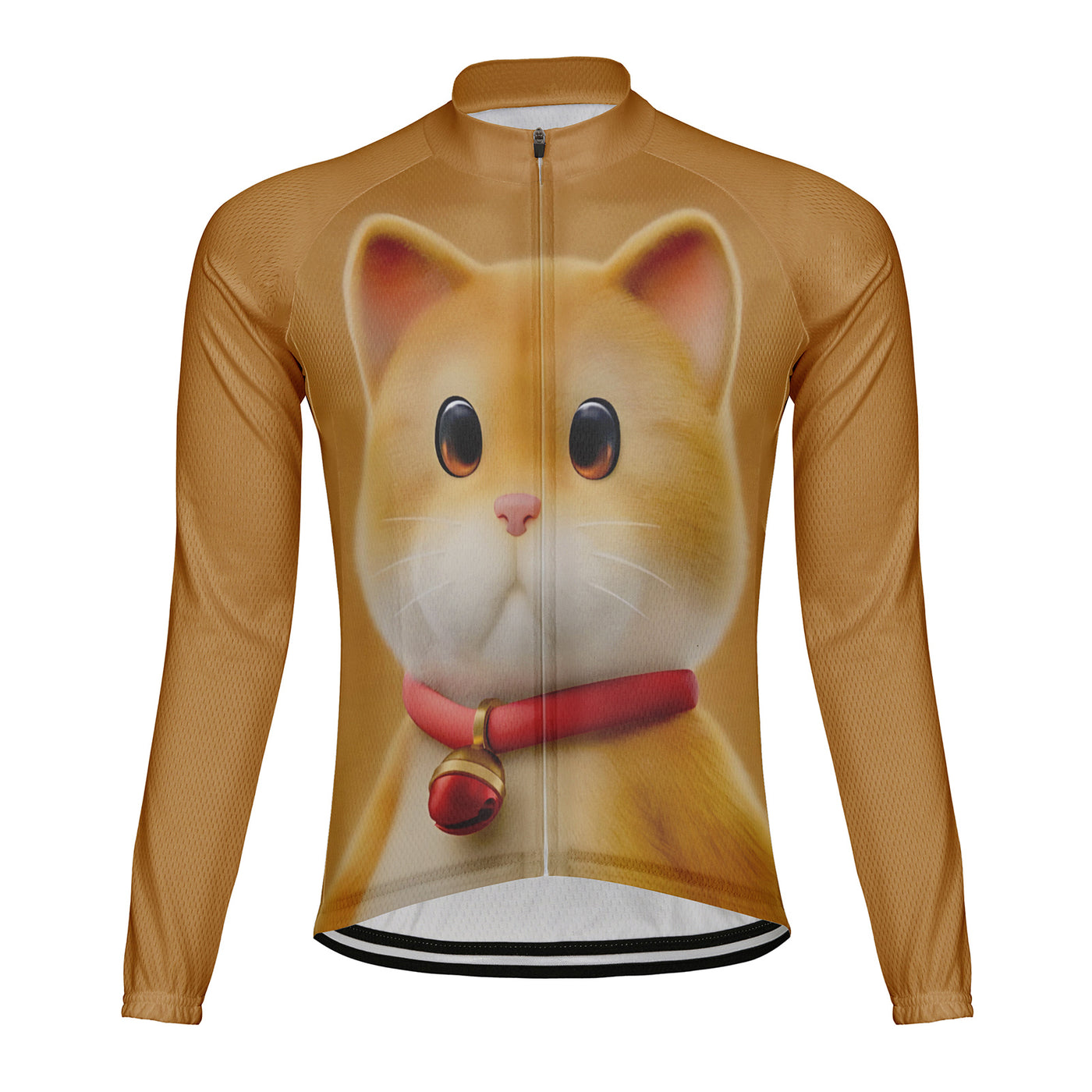 Customized Lucky Cat Men's Winter Thermal Fleece Cycling Jersey Long Sleeve