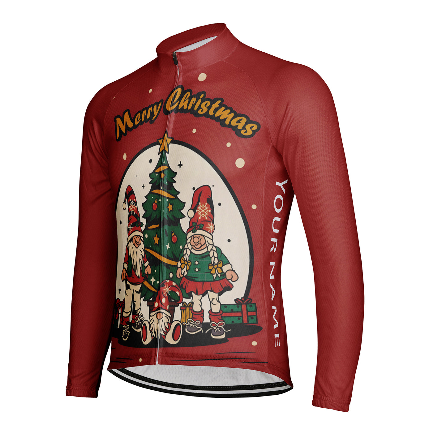 Customized Christmas Men's Cycling Jersey Long Sleeve