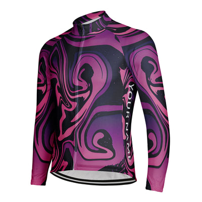 Customized Liquid flow pattern Men's Cycling Jersey Long Sleeve