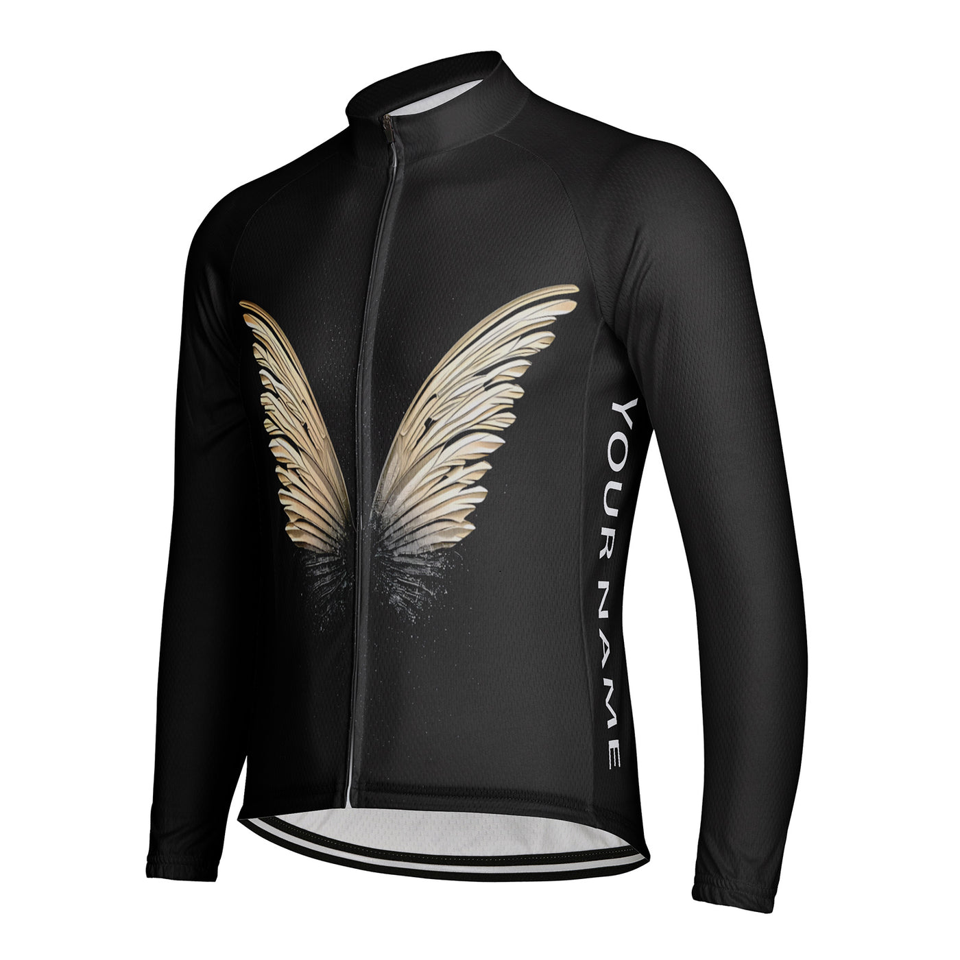 Customized Butterfly Men's Winter Thermal Fleece Cycling Jersey Long Sleeve