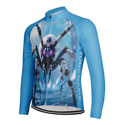 Customized Mechanical Insect Men's Winter Thermal Fleece Cycling Jersey Long Sleeve
