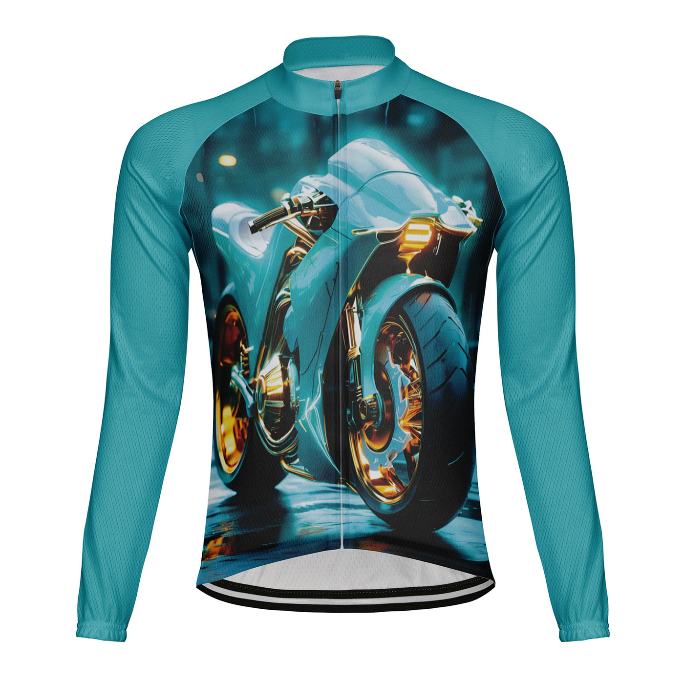 Customized Racing Car Men's Winter Thermal Fleece Cycling Jersey Long Sleeve