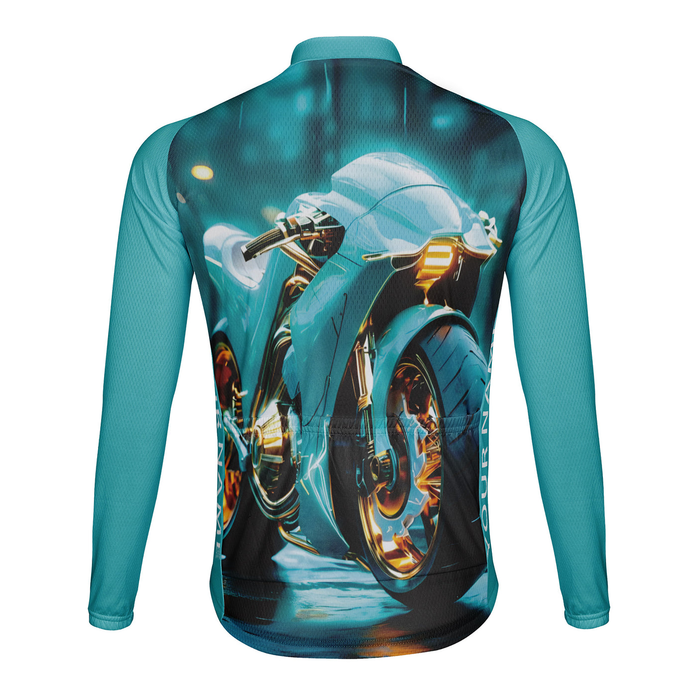 Customized Racing Car Men's Winter Thermal Fleece Cycling Jersey Long Sleeve