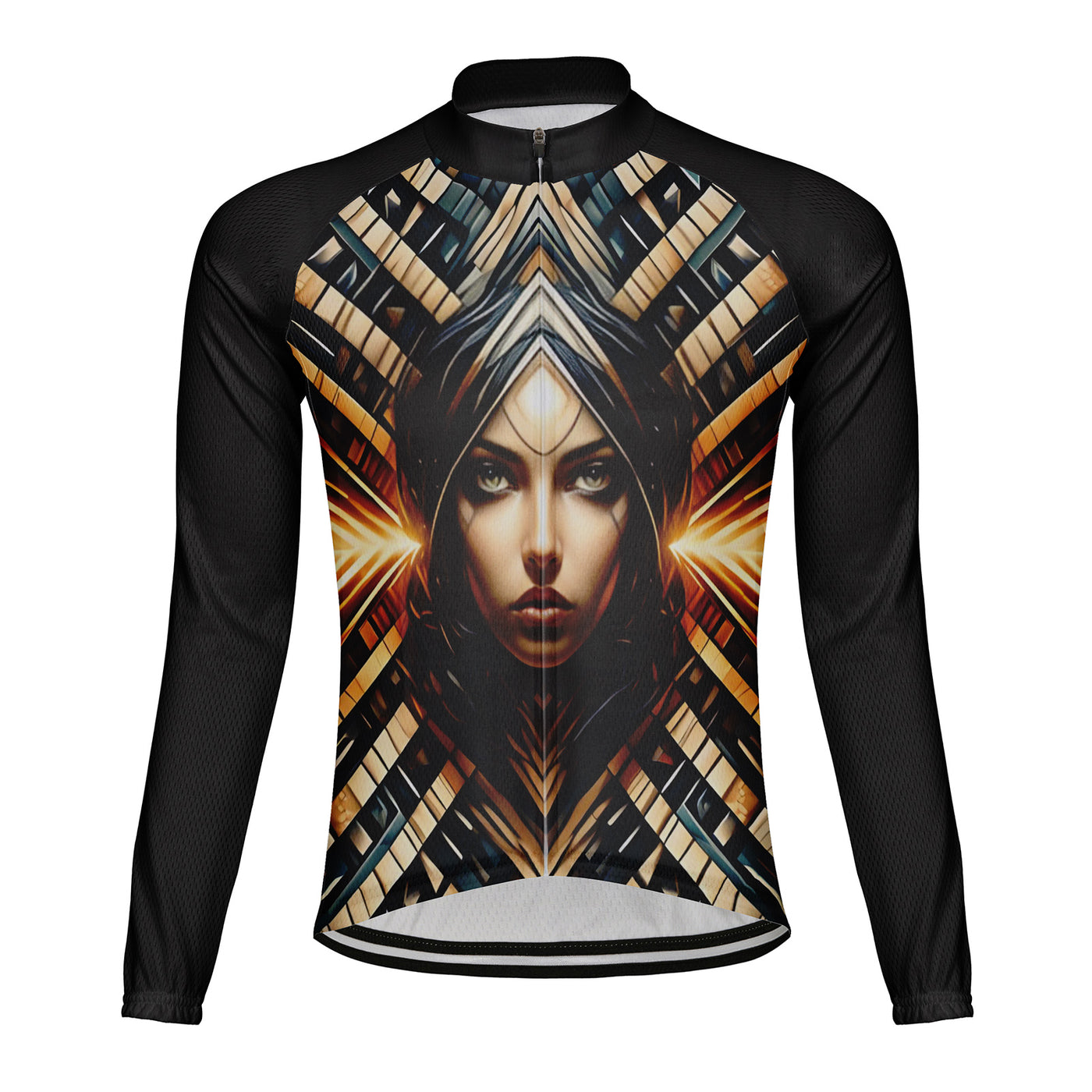 Customized Mysterious Woman Men's Winter Thermal Fleece Cycling Jersey Long Sleeve