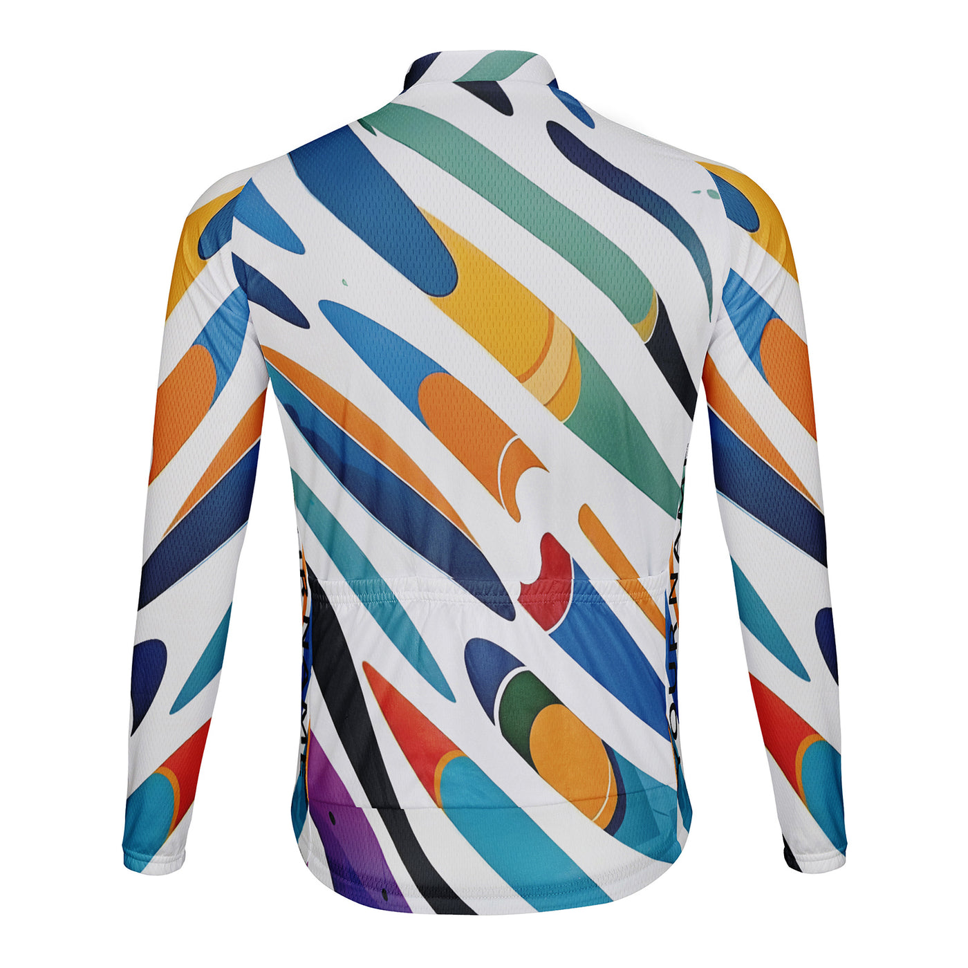 Customized Colorful Paper Art Rocket Men's Winter Thermal Fleece Cycling Jersey Long Sleeve