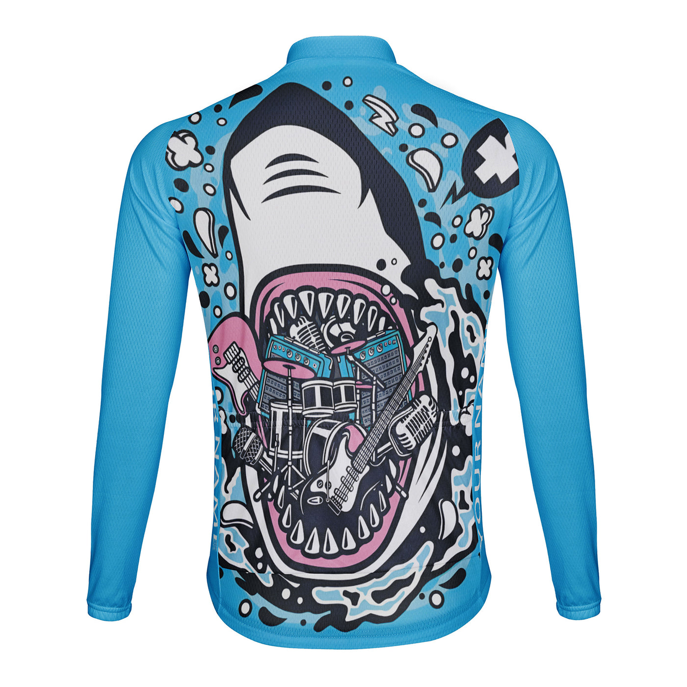 Customized Shark Men's Winter Thermal Fleece Cycling Jersey Long Sleeve