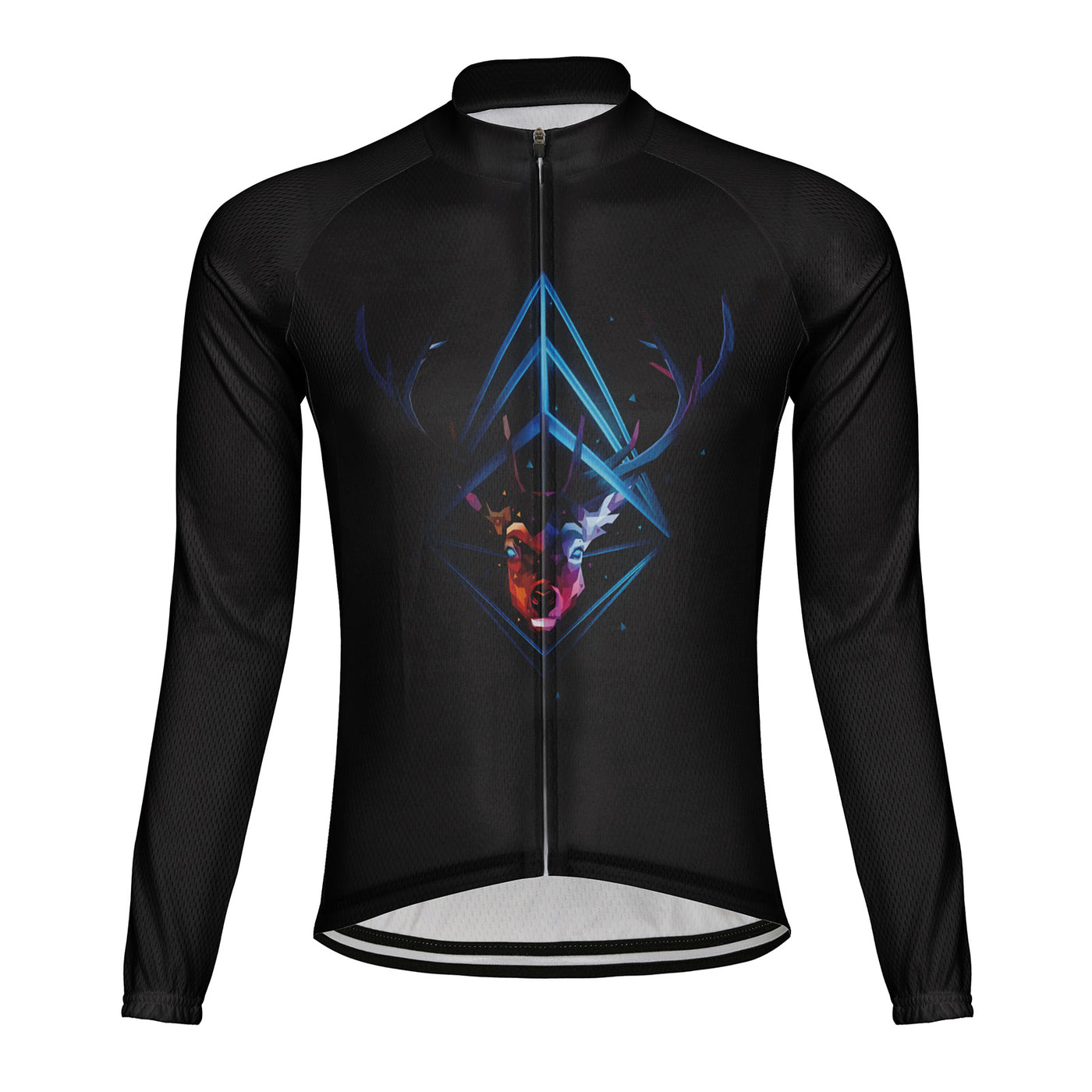 Customized Deer Men's Winter Thermal Fleece Cycling Jersey Long Sleeve