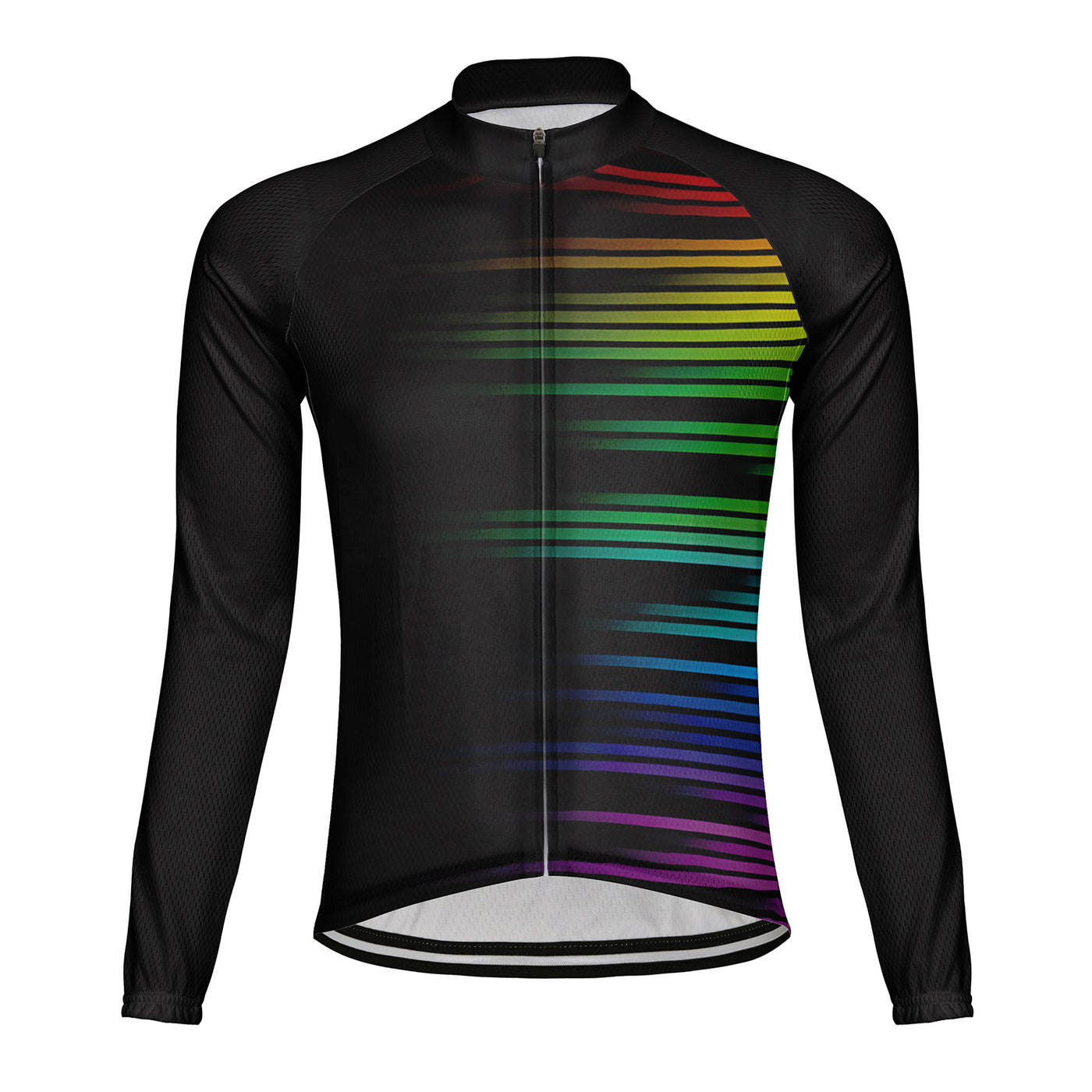 Customized Colorful Texture Men's Cycling Jersey Long Sleeve