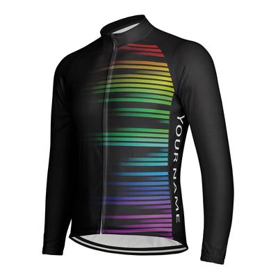 Customized Colorful Texture Men's Cycling Jersey Long Sleeve