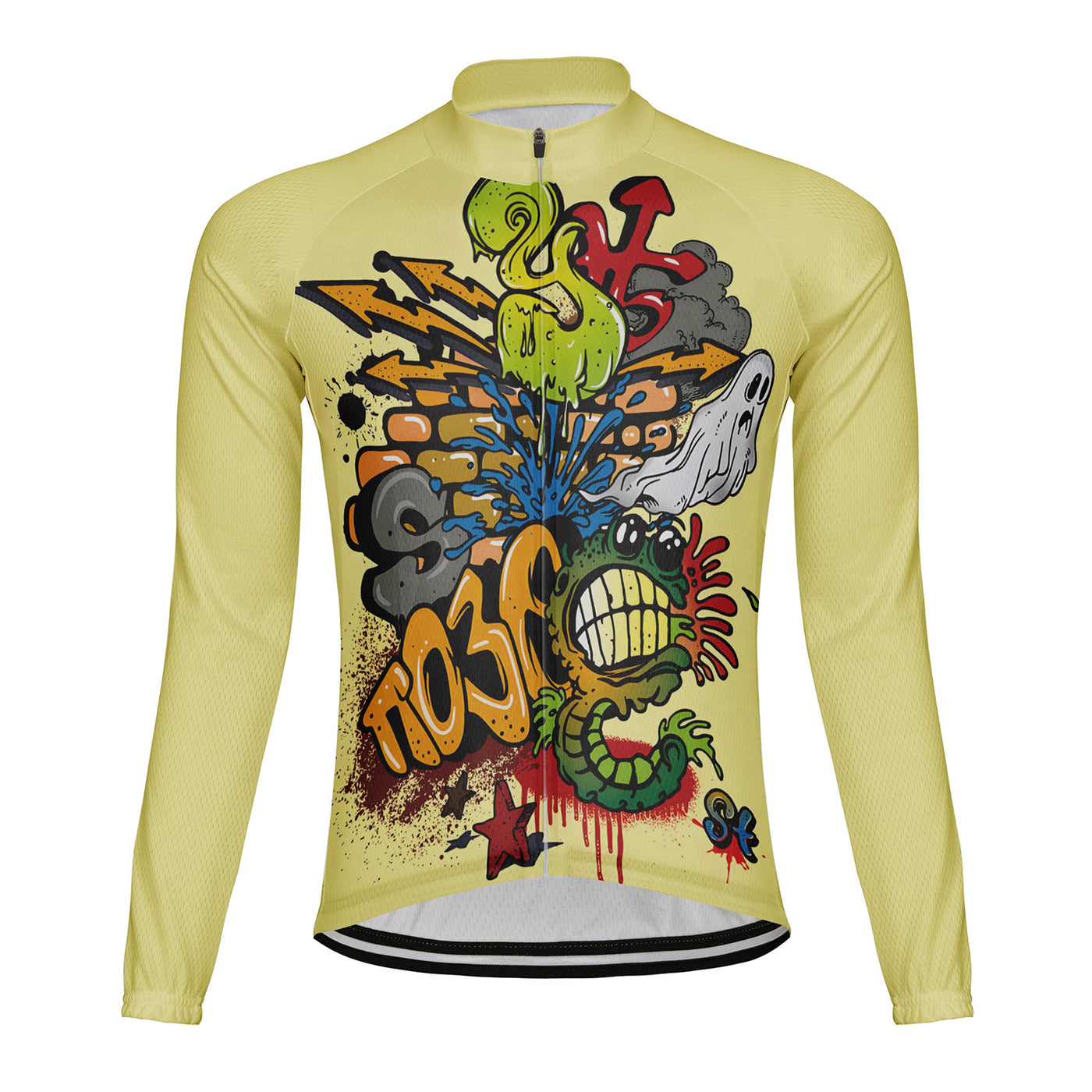Customized Graffiti Carnival Men's Cycling Jersey Long Sleeve