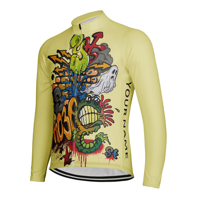 Customized Graffiti Carnival Men's Cycling Jersey Long Sleeve