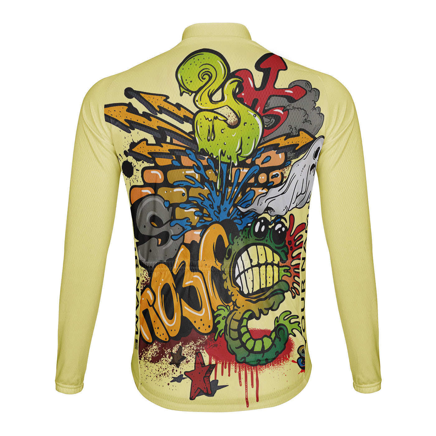 Customized Graffiti Carnival Men's Cycling Jersey Long Sleeve
