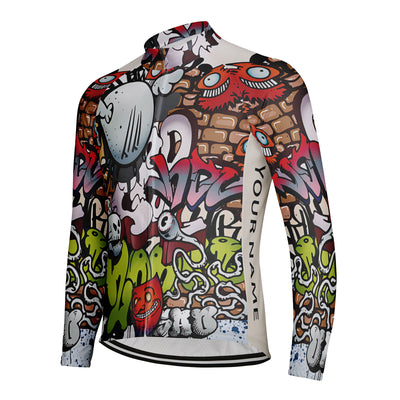 Customized Halloween Doodle Men's Cycling Jersey Long Sleeve
