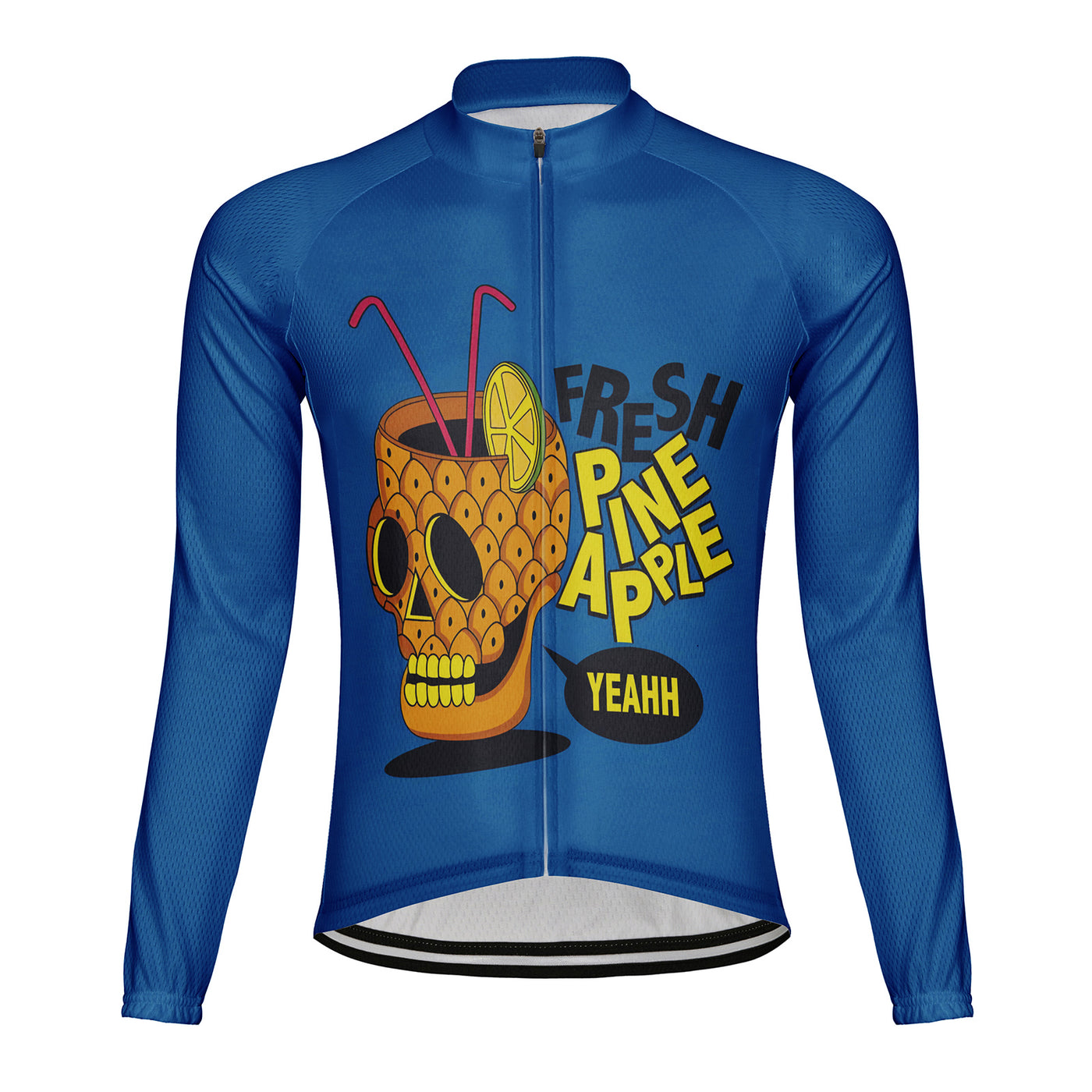 Customized Fresh Pine Apple Men's Cycling Jersey Long Sleeve